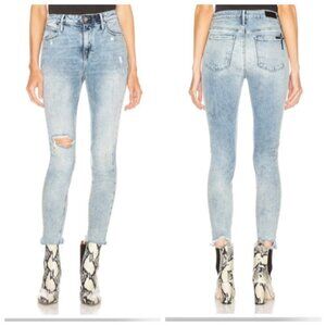 RTA Madrid Skinny Jeans Women’s Size 26 Midtown Blue Distressed Raw Hem